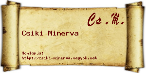 Csiki Minerva névjegykártya